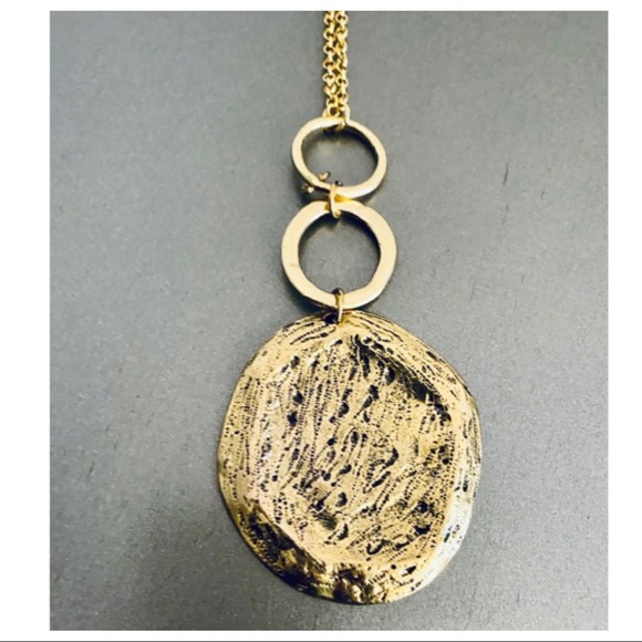 ✨PARIS✨Hammered round unique necklace - Picture 3 of 5